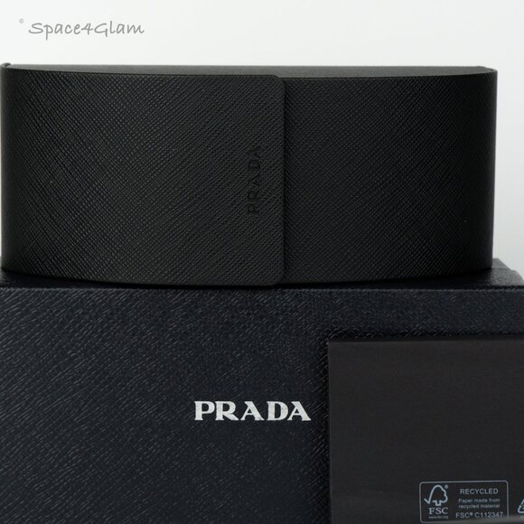 Prada Women Sunglasses Black Dark Grey Square PR15WSF 09Q5S0 BRAND NEW - Picture 9 of 11